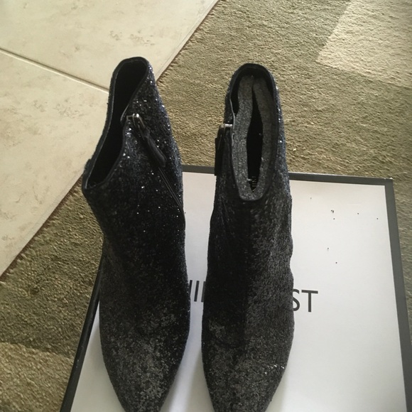 Glittery Black Ankle Boots - Picture 2 of 3